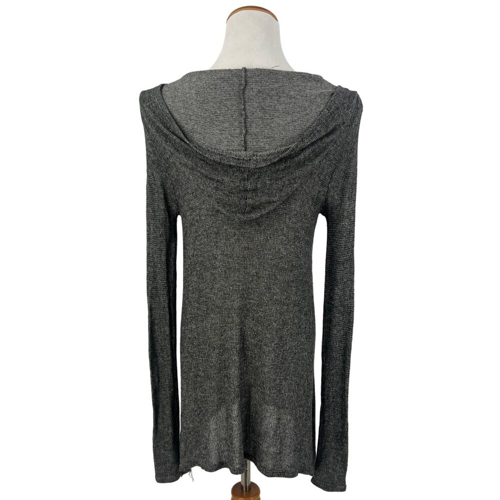 Urban Outfitters x BDG Gray Asymmetrical Hem Relaxed Fit Hooded Knit Sweater - Picture 3 of 6